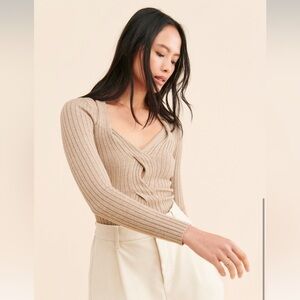 Astr twist front sweater